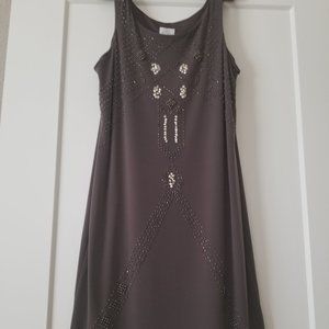 Brown beaded sheath dress